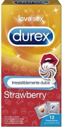 DUREX PRESERVATIVOS SABOR FRESA EMOTICONOS 12 UD