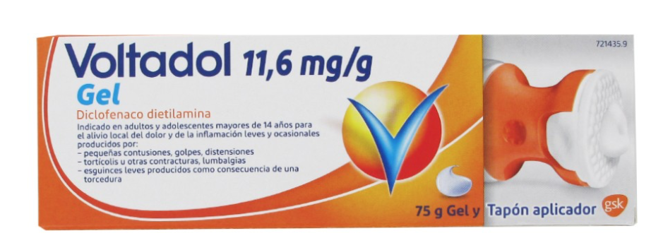VOLTADOL 11,6 MG/G GEL CUTANEO 1 TUBO 75 G (CON TAPON APLICADOR)