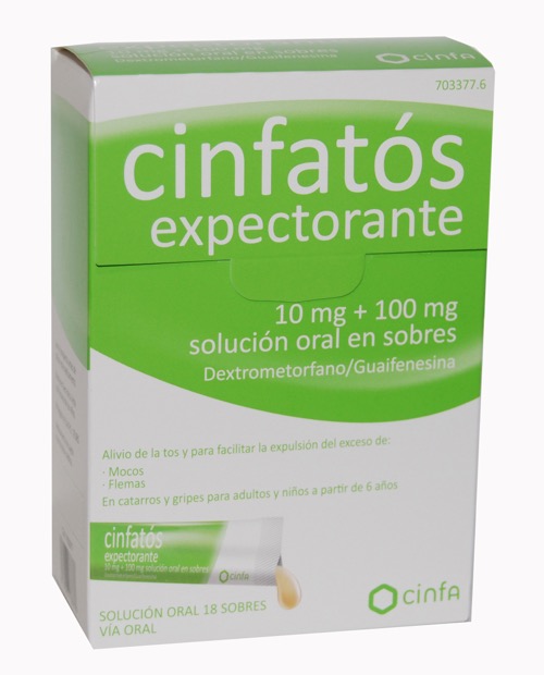 CINFATOS EXPECTORANTE 10 MG/100 MG 18 SOBRES SOLUCION ORAL