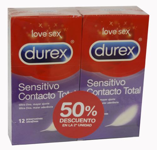 DUREX DUPLO SENSITIVO CONTACTO TOTAL 12 UDS