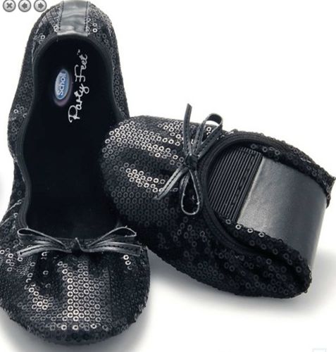 ZAPATO SCHOLL BAILARINAS LENTEJUELAS NEGRO